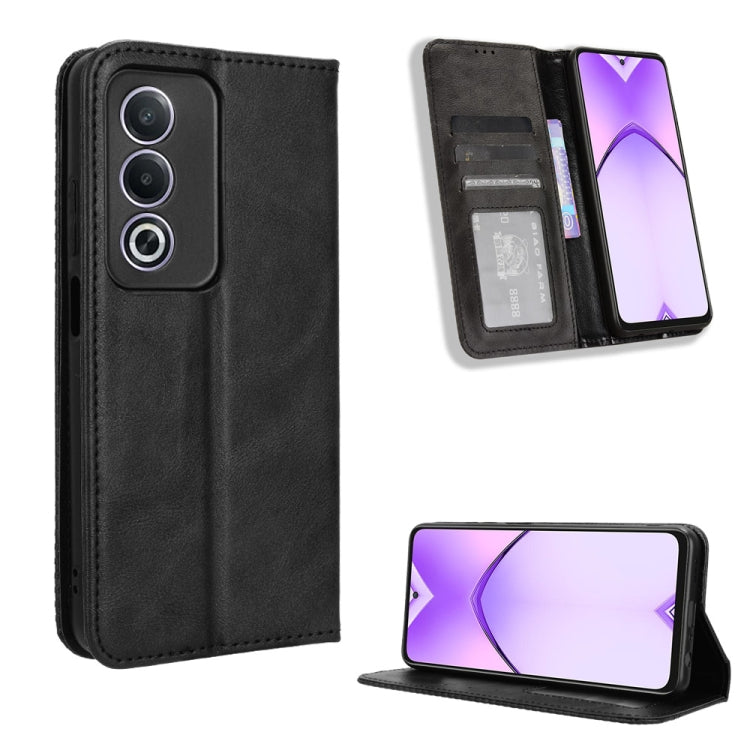 Custodia per telefono in pelle con trama retrò con fibbia magnetica, For OPPO Reno12 5G Global, For OPPO F27 Pro 5G / F27 Pro+ 5G, For OPPO A60 4G, For OPPO A3 Pro 5G, For OPPO A3 Pro 5G Global, For OPPO Reno11 F 5G / F25 Pro 5G