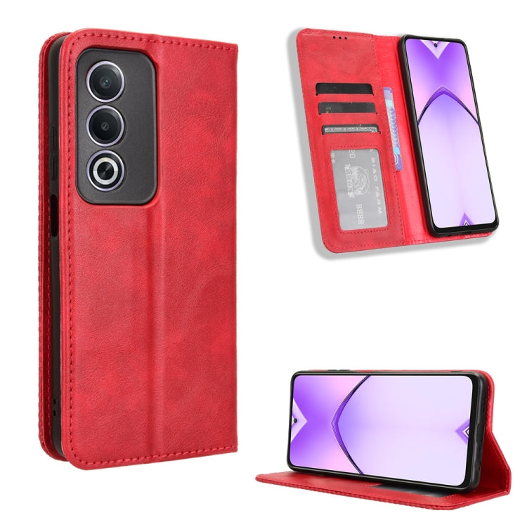 Custodia per telefono in pelle con trama retrò con fibbia magnetica, For OPPO Reno12 5G Global, For OPPO F27 Pro 5G / F27 Pro+ 5G, For OPPO A60 4G, For OPPO A3 Pro 5G, For OPPO A3 Pro 5G Global, For OPPO Reno11 F 5G / F25 Pro 5G