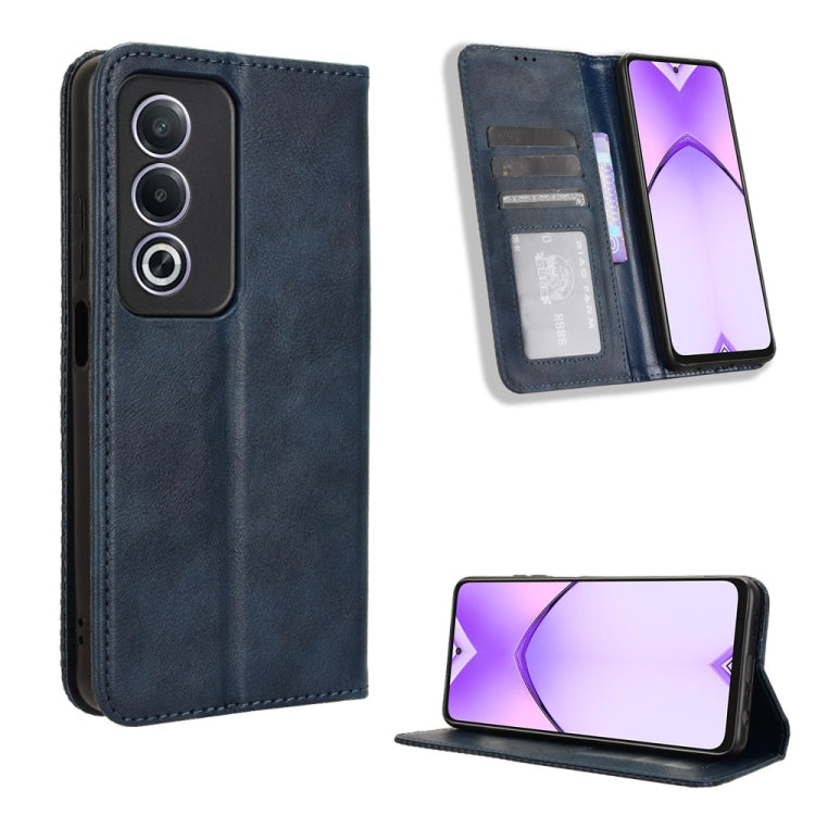 Custodia per telefono in pelle con trama retrò con fibbia magnetica, For OPPO Reno12 5G Global, For OPPO F27 Pro 5G / F27 Pro+ 5G, For OPPO A60 4G, For OPPO A3 Pro 5G, For OPPO A3 Pro 5G Global, For OPPO Reno11 F 5G / F25 Pro 5G