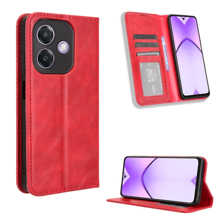 Custodia per telefono in pelle con trama retrò con fibbia magnetica, For OPPO Find X8, For OPPO K12X 5G / OnePlus Nord CE4 Lite 5G, For OPPO A3x 5G India, For OPPO Reno12 F 5G, For OPPO Reno11 PJH110, For OPPO Reno12 Pro 5G Global