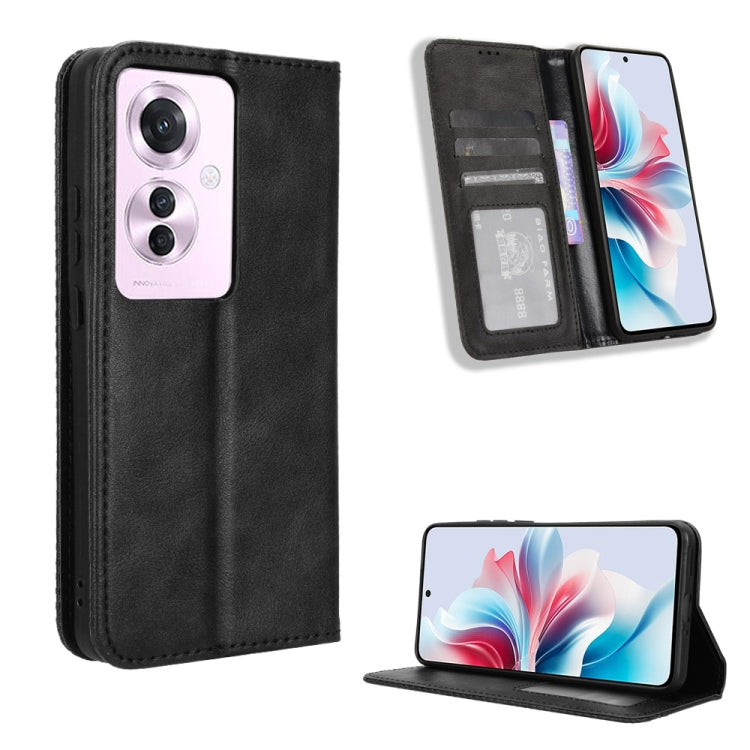Custodia per telefono in pelle con trama retrò con fibbia magnetica, For OPPO Find X8, For OPPO K12X 5G / OnePlus Nord CE4 Lite 5G, For OPPO A3x 5G India, For OPPO Reno12 F 5G, For OPPO Reno11 PJH110, For OPPO Reno12 Pro 5G Global