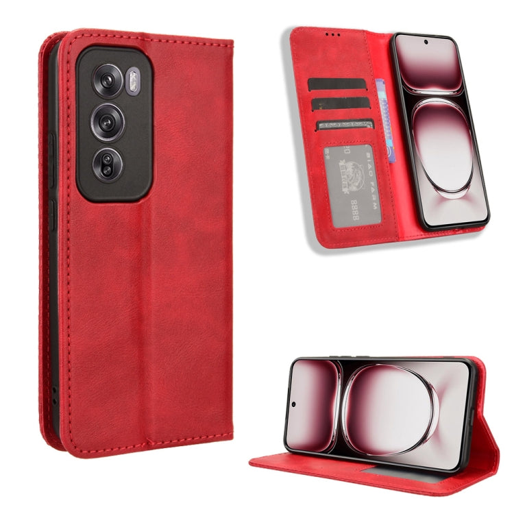 Custodia per telefono in pelle con trama retrò con fibbia magnetica, For OPPO Find X8, For OPPO K12X 5G / OnePlus Nord CE4 Lite 5G, For OPPO A3x 5G India, For OPPO Reno12 F 5G, For OPPO Reno11 PJH110, For OPPO Reno12 Pro 5G Global