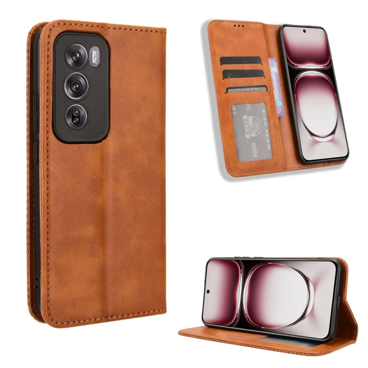 Custodia per telefono in pelle con trama retrò con fibbia magnetica, For OPPO Find X8, For OPPO K12X 5G / OnePlus Nord CE4 Lite 5G, For OPPO A3x 5G India, For OPPO Reno12 F 5G, For OPPO Reno11 PJH110, For OPPO Reno12 Pro 5G Global