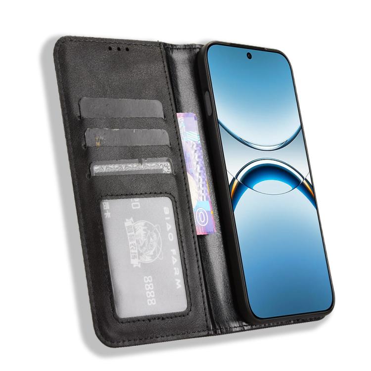 Custodia per telefono in pelle con trama retrò con fibbia magnetica, For OPPO Find X8, For OPPO K12X 5G / OnePlus Nord CE4 Lite 5G, For OPPO A3x 5G India, For OPPO Reno12 F 5G, For OPPO Reno11 PJH110, For OPPO Reno12 Pro 5G Global