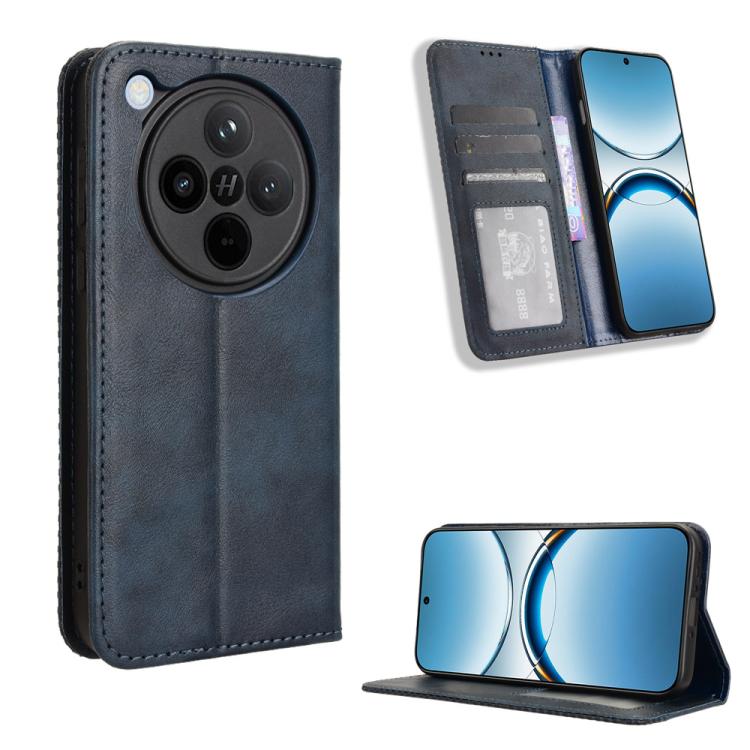 Custodia per telefono in pelle con trama retrò con fibbia magnetica, For OPPO Find X8, For OPPO K12X 5G / OnePlus Nord CE4 Lite 5G, For OPPO A3x 5G India, For OPPO Reno12 F 5G, For OPPO Reno11 PJH110, For OPPO Reno12 Pro 5G Global