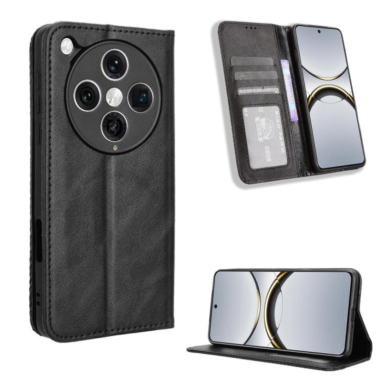 Custodia per telefono in pelle con trama retrò con fibbia magnetica, For OPPO A38 4G / A18 4G, For OPPO A2 Pro 5G, For OPPO A58 4G, For OPPO Reno10 Global, For OPPO A78 4G, For OPPO Find X8 Pro