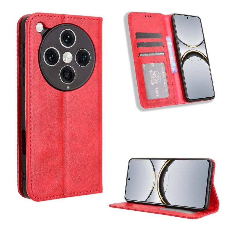 Custodia per telefono in pelle con trama retrò con fibbia magnetica, For OPPO A38 4G / A18 4G, For OPPO A2 Pro 5G, For OPPO A58 4G, For OPPO Reno10 Global, For OPPO A78 4G, For OPPO Find X8 Pro
