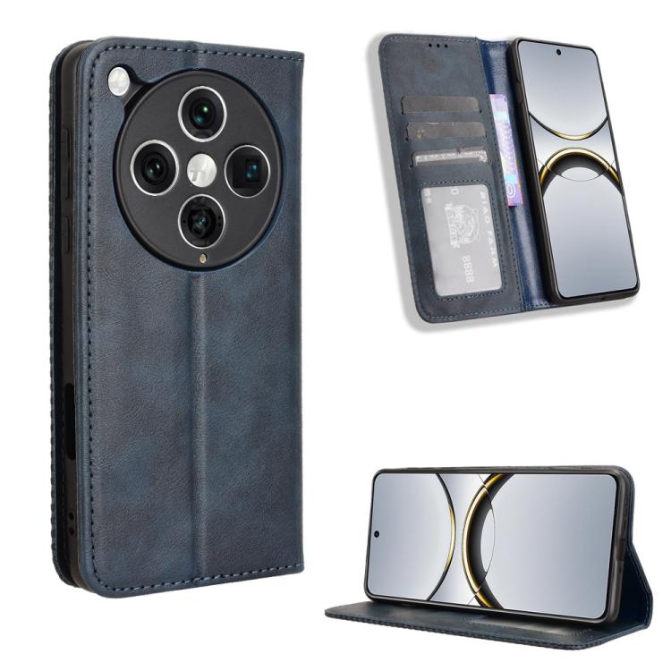 Custodia per telefono in pelle con trama retrò con fibbia magnetica, For OPPO A38 4G / A18 4G, For OPPO A2 Pro 5G, For OPPO A58 4G, For OPPO Reno10 Global, For OPPO A78 4G, For OPPO Find X8 Pro