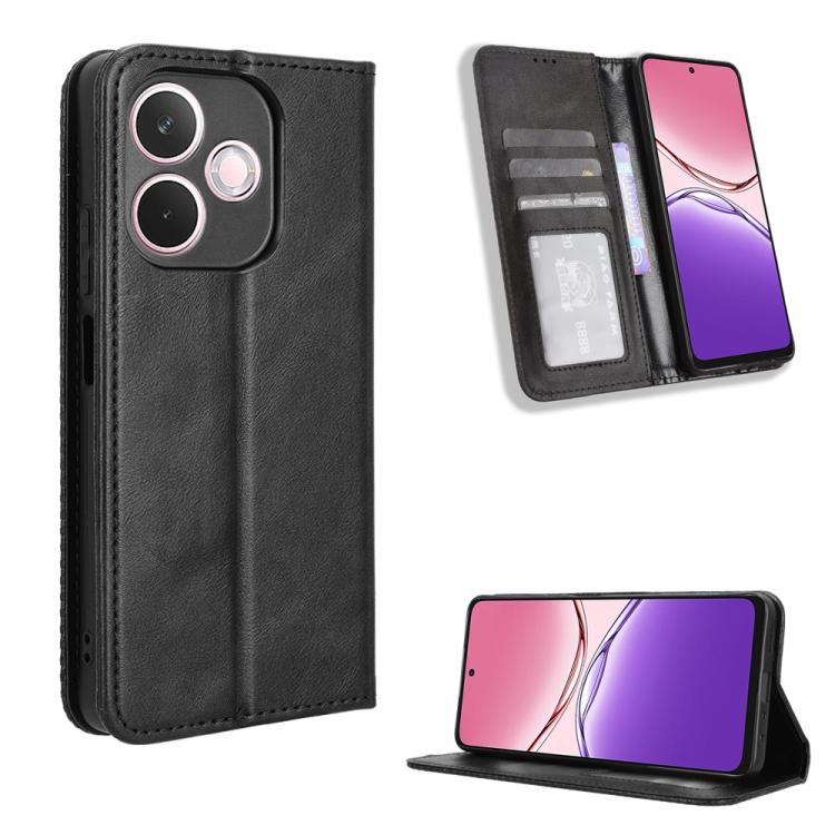 Custodia per telefono in pelle con trama retrò con fibbia magnetica, For OPPO F29 Pro 5G, For OPPO F29 5G Global, For OPPO A5 Pro Global, For OPPO Reno13 Pro 5G Global, For OPPO Reno13 5G Global, For OPPO Reno13 F 4G / 5G