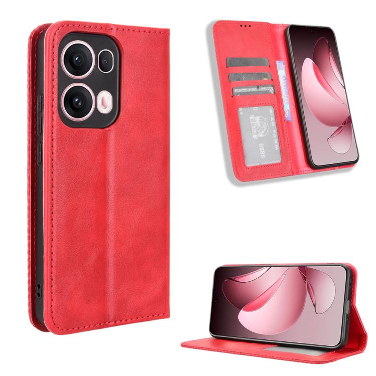Custodia per telefono in pelle con trama retrò con fibbia magnetica, For OPPO F29 Pro 5G, For OPPO F29 5G Global, For OPPO A5 Pro Global, For OPPO Reno13 Pro 5G Global, For OPPO Reno13 5G Global, For OPPO Reno13 F 4G / 5G