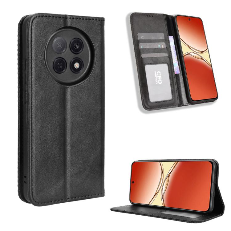 Custodia per telefono in pelle con trama retrò con fibbia magnetica, For OPPO F29 Pro 5G, For OPPO F29 5G Global, For OPPO A5 Pro Global, For OPPO Reno13 Pro 5G Global, For OPPO Reno13 5G Global, For OPPO Reno13 F 4G / 5G