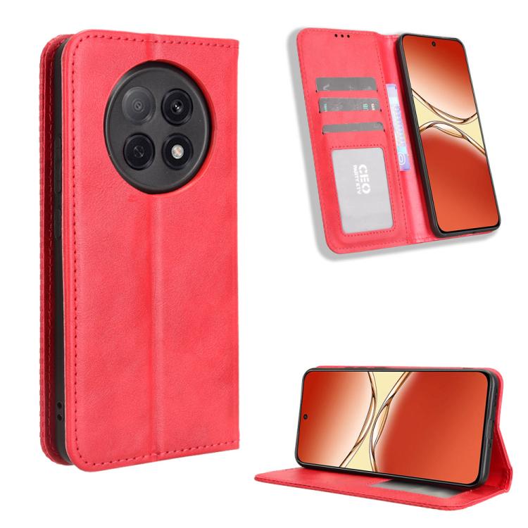 Custodia per telefono in pelle con trama retrò con fibbia magnetica, For OPPO F29 Pro 5G, For OPPO F29 5G Global, For OPPO A5 Pro Global, For OPPO Reno13 Pro 5G Global, For OPPO Reno13 5G Global, For OPPO Reno13 F 4G / 5G