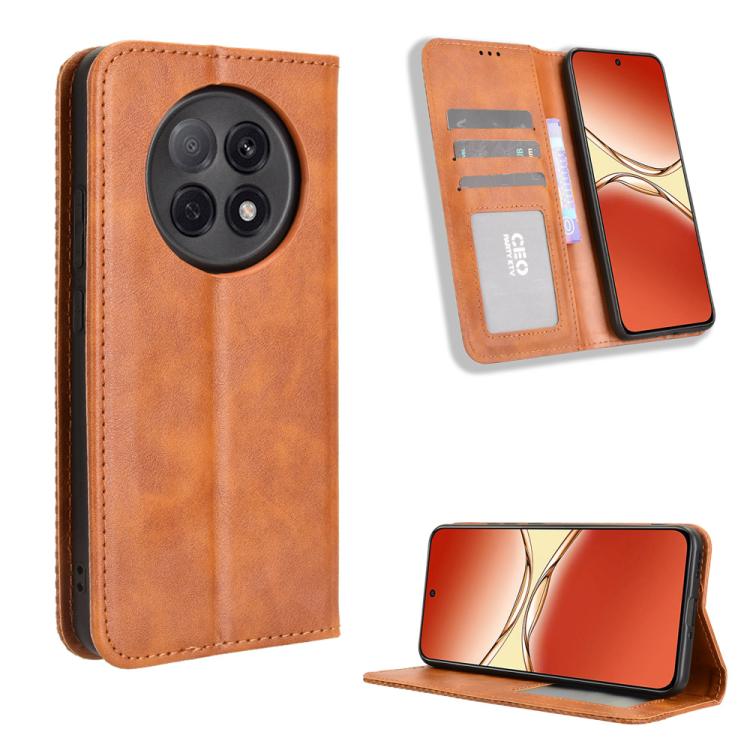 Custodia per telefono in pelle con trama retrò con fibbia magnetica, For OPPO F29 Pro 5G, For OPPO F29 5G Global, For OPPO A5 Pro Global, For OPPO Reno13 Pro 5G Global, For OPPO Reno13 5G Global, For OPPO Reno13 F 4G / 5G