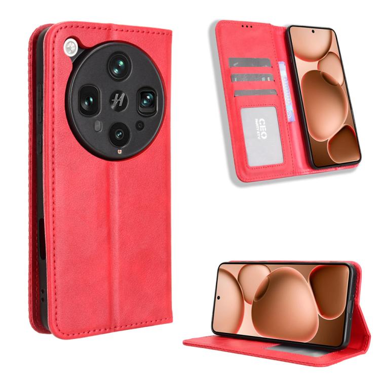 Custodia per telefono in pelle con trama retrò con fibbia magnetica, For OPPO A5 4G / 5G Global, For OPPO Reno14 5G Global, For OPPO K13 5G, For OPPO Find X8s+ 5G, For OPPO Find X8s 5G, For OPPO Find X8 Ultra 5G
