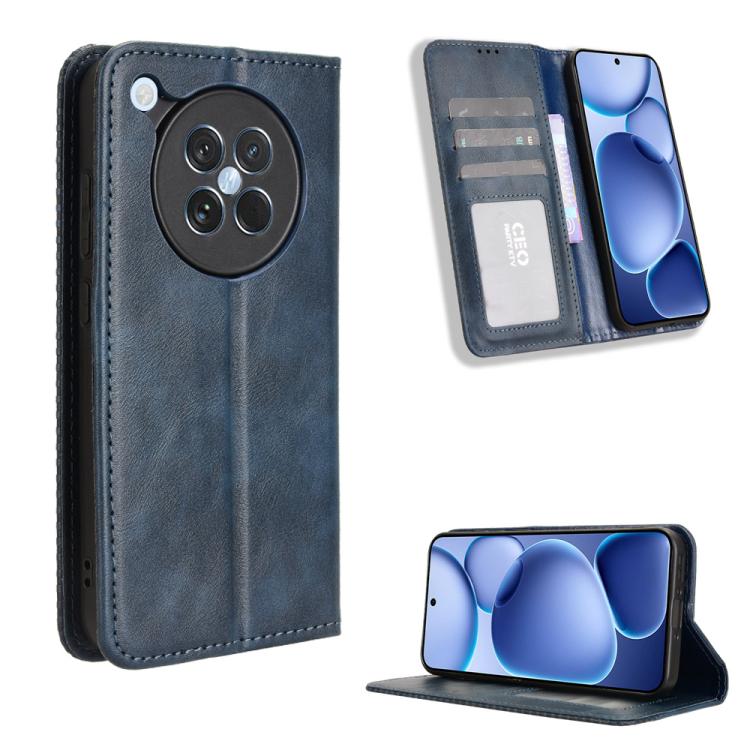 Custodia per telefono in pelle con trama retrò con fibbia magnetica, For OPPO A5 4G / 5G Global, For OPPO Reno14 5G Global, For OPPO K13 5G, For OPPO Find X8s+ 5G, For OPPO Find X8s 5G, For OPPO Find X8 Ultra 5G