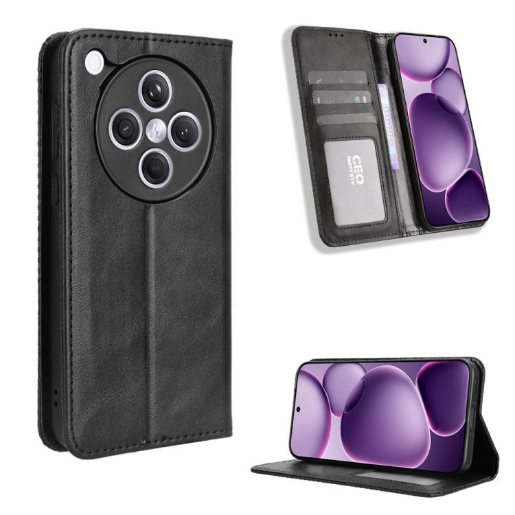 Custodia per telefono in pelle con trama retrò con fibbia magnetica, For OPPO A5 4G / 5G Global, For OPPO Reno14 5G Global, For OPPO K13 5G, For OPPO Find X8s+ 5G, For OPPO Find X8s 5G, For OPPO Find X8 Ultra 5G