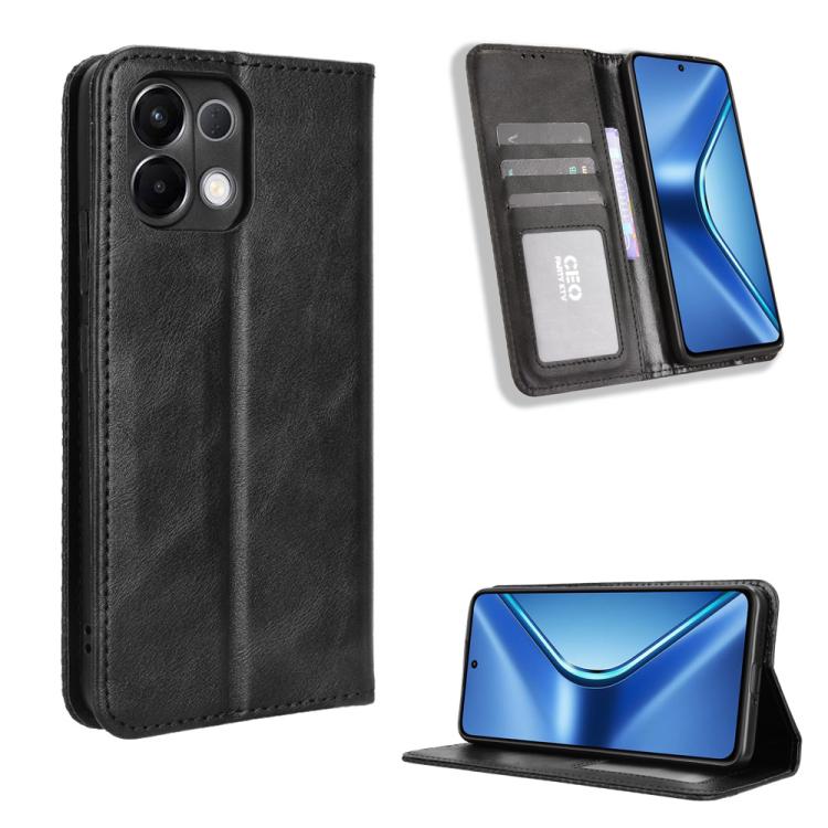 Custodia per telefono in pelle con trama retrò con fibbia magnetica, For OPPO A5 4G / 5G Global, For OPPO Reno14 5G Global, For OPPO K13 5G, For OPPO Find X8s+ 5G, For OPPO Find X8s 5G, For OPPO Find X8 Ultra 5G