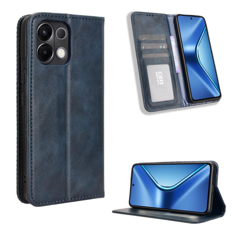 Custodia per telefono in pelle con trama retrò con fibbia magnetica, For OPPO A5 4G / 5G Global, For OPPO Reno14 5G Global, For OPPO K13 5G, For OPPO Find X8s+ 5G, For OPPO Find X8s 5G, For OPPO Find X8 Ultra 5G