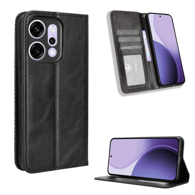 Custodia per telefono in pelle con trama retrò con fibbia magnetica, For OPPO A5 4G / 5G Global, For OPPO Reno14 5G Global, For OPPO K13 5G, For OPPO Find X8s+ 5G, For OPPO Find X8s 5G, For OPPO Find X8 Ultra 5G