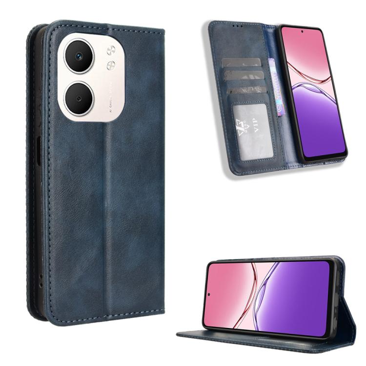 Custodia per telefono in pelle con trama retrò con fibbia magnetica, For OPPO A6 Pro 4G / 5G Global / F31 5G, For OPPO A6 Max 5G / F31 Pro+ 5G, For OPPO F31 Pro 5G, For OPPO Find X9 Pro, For OPPO Reno14 F 5G, For OPPO A5x 4G / 5G Global