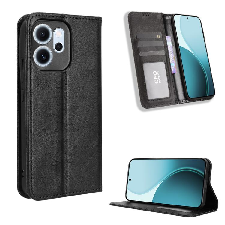 Custodia per telefono in pelle con trama retrò con fibbia magnetica, For OPPO A6 Pro 4G / 5G Global / F31 5G, For OPPO A6 Max 5G / F31 Pro+ 5G, For OPPO F31 Pro 5G, For OPPO Find X9 Pro, For OPPO Reno14 F 5G, For OPPO A5x 4G / 5G Global