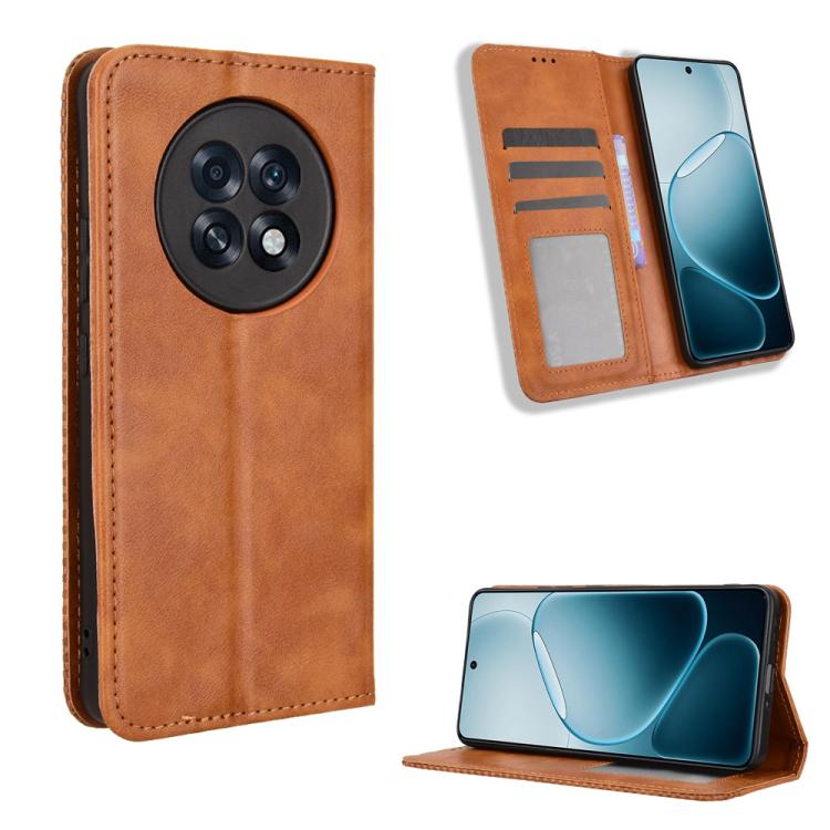 Custodia per telefono in pelle con trama retrò con fibbia magnetica, For OPPO A6 Pro 4G / 5G Global / F31 5G, For OPPO A6 Max 5G / F31 Pro+ 5G, For OPPO F31 Pro 5G, For OPPO Find X9 Pro, For OPPO Reno14 F 5G, For OPPO A5x 4G / 5G Global