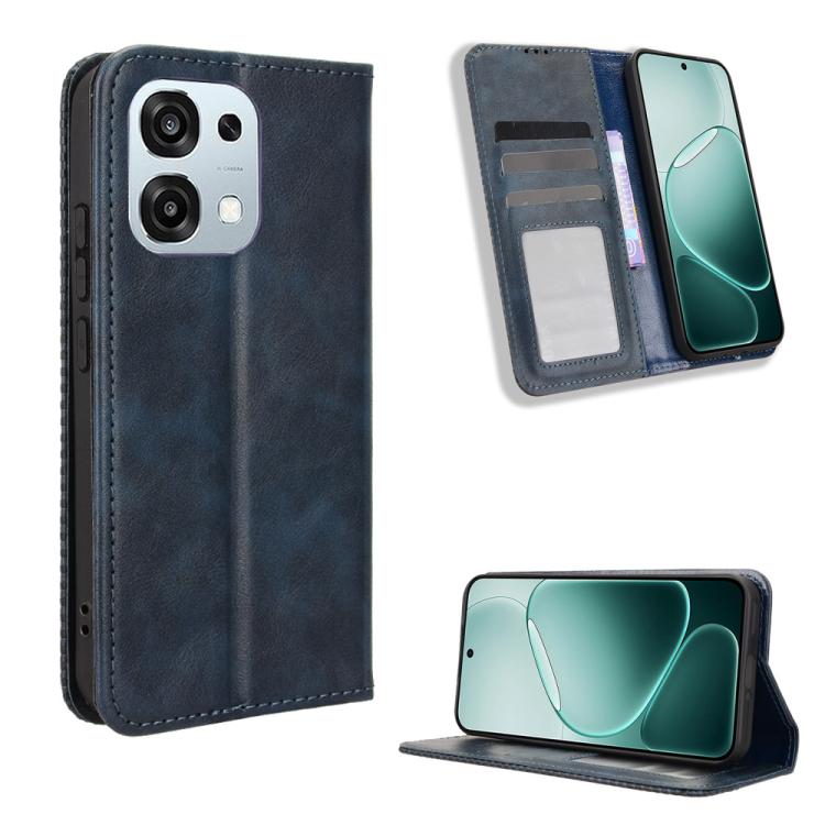 Custodia per telefono in pelle con trama retrò con fibbia magnetica, For OPPO A6 Pro 4G / 5G Global / F31 5G, For OPPO A6 Max 5G / F31 Pro+ 5G, For OPPO F31 Pro 5G, For OPPO Find X9 Pro, For OPPO Reno14 F 5G, For OPPO A5x 4G / 5G Global
