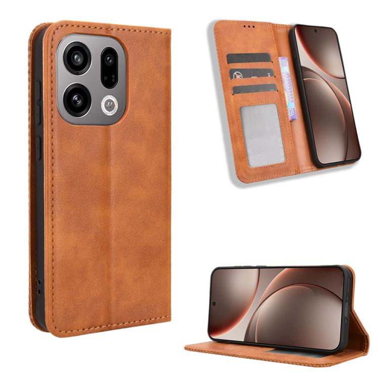 Custodia per telefono in pelle con trama retrò con fibbia magnetica, For OPPO A6s 5G / A6 5G Global, For OPPO Reno15 Pro Max 5G Global, For OPPO Reno15 5G Global / 15c, For OPPO A6x 5G / 4G, For OPPO Reno15 Pro 5G Global, For OPPO Find X9