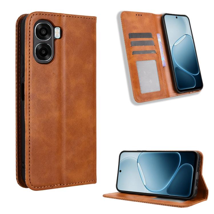 Custodia per telefono in pelle con trama retrò con fibbia magnetica, For OPPO A6s 5G / A6 5G Global, For OPPO Reno15 Pro Max 5G Global, For OPPO Reno15 5G Global / 15c, For OPPO A6x 5G / 4G, For OPPO Reno15 Pro 5G Global, For OPPO Find X9