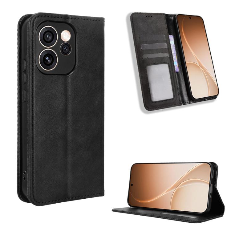 Custodia per telefono in pelle con trama retrò con fibbia magnetica, For OPPO Reno16 F 5G / Reno16 FS 5G, For OPPO Reno15 A / Reno15 F 5G, For OPPO Reno16 Pro 5G / Reno 16 5G Global, For OPPO F33 Pro 5G, For OPPO Find X9 Ultra 5G                       ...