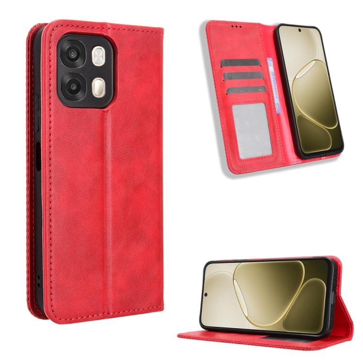 Custodia per telefono in pelle con trama retrò con fibbia magnetica, For OPPO A6s 5G / A6 5G Global, For OPPO Reno15 Pro Max 5G Global, For OPPO Reno15 5G Global / 15c, For OPPO A6x 5G / 4G, For OPPO Reno15 Pro 5G Global, For OPPO Find X9