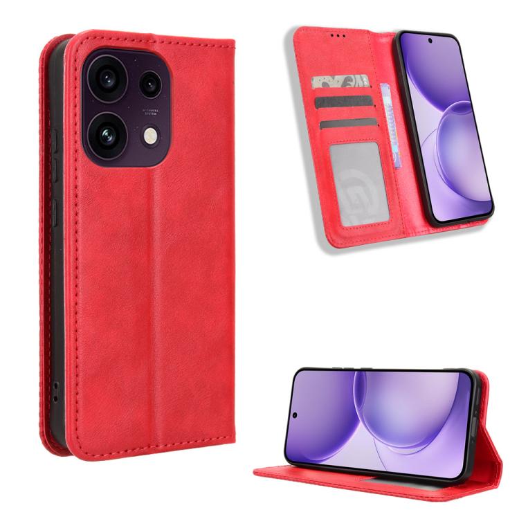 Custodia per telefono in pelle con trama retrò con fibbia magnetica, For OPPO Reno16 F 5G / Reno16 FS 5G, For OPPO Reno15 A / Reno15 F 5G, For OPPO Reno16 Pro 5G / Reno 16 5G Global, For OPPO F33 Pro 5G, For OPPO Find X9 Ultra 5G                       ...
