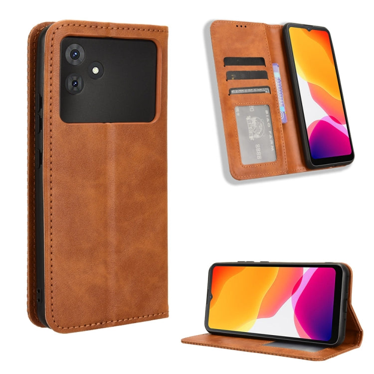 Custodia per telefono in pelle con trama retrò con fibbia magnetica, For Cubot Max 5, For Cubot A10, For Cubot Note 50, For Cubot Note 21, For Cubot P60