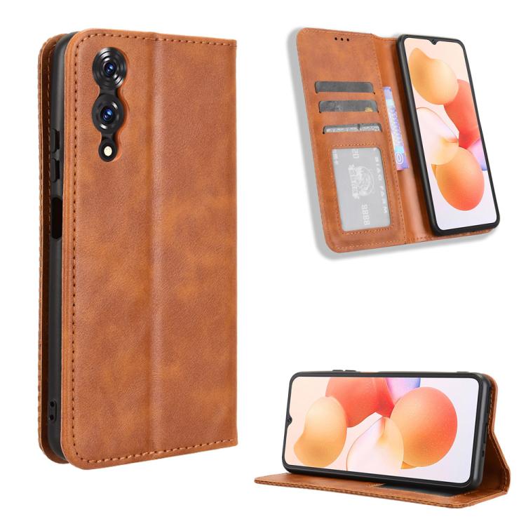 Custodia per telefono in pelle con trama retrò con fibbia magnetica, For Cubot Max 5, For Cubot A10, For Cubot Note 50, For Cubot Note 21, For Cubot P60