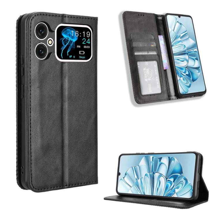 Custodia per telefono in pelle con trama retrò con fibbia magnetica, For Cubot Note 60 4G, For Cubot X100, For Cubot A40, For Cubot P90, For Cubot A30, For Cubot A20