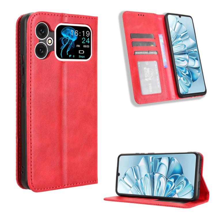 Custodia per telefono in pelle con trama retrò con fibbia magnetica, For Cubot Note 60 4G, For Cubot X100, For Cubot A40, For Cubot P90, For Cubot A30, For Cubot A20
