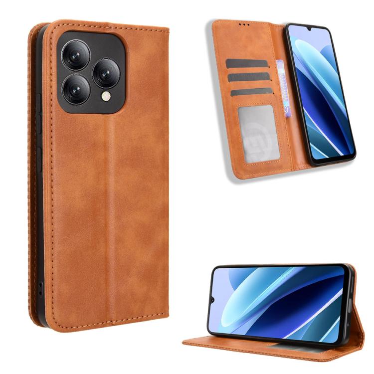 Custodia per telefono in pelle con trama retrò con fibbia magnetica, For Cubot Note 60 4G, For Cubot X100, For Cubot A40, For Cubot P90, For Cubot A30, For Cubot A20