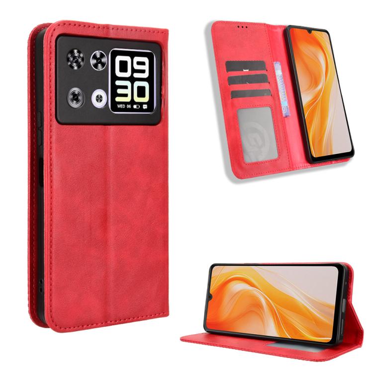Custodia per telefono in pelle con trama retrò con fibbia magnetica, For Cubot Note 60 4G, For Cubot X100, For Cubot A40, For Cubot P90, For Cubot A30, For Cubot A20