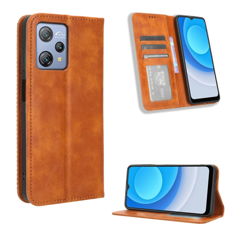 Custodia per telefono in pelle con trama retrò con fibbia magnetica, For Blackview A52 / A52 Pro, For Blackview A96, For Blackview A200 Pro, For Blackview Oscal C70, For Blackview Oscal C30 / C30 Pro, For Blackview A53 / A53 Pro