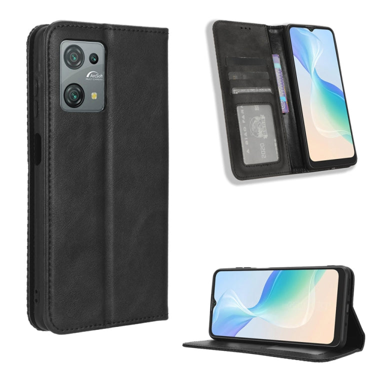 Custodia per telefono in pelle con trama retrò con fibbia magnetica, For Blackview A52 / A52 Pro, For Blackview A96, For Blackview A200 Pro, For Blackview Oscal C70, For Blackview Oscal C30 / C30 Pro, For Blackview A53 / A53 Pro