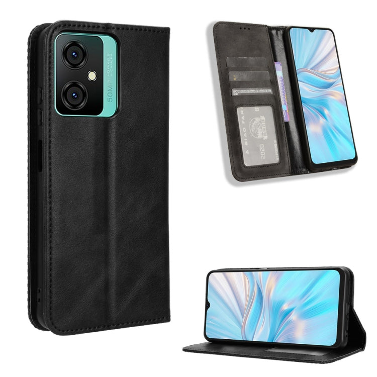 Custodia per telefono in pelle con trama retrò con fibbia magnetica, For Blackview A52 / A52 Pro, For Blackview A96, For Blackview A200 Pro, For Blackview Oscal C70, For Blackview Oscal C30 / C30 Pro, For Blackview A53 / A53 Pro