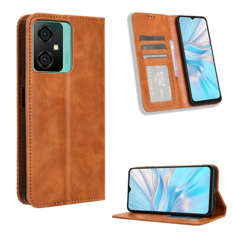 Custodia per telefono in pelle con trama retrò con fibbia magnetica, For Blackview A52 / A52 Pro, For Blackview A96, For Blackview A200 Pro, For Blackview Oscal C70, For Blackview Oscal C30 / C30 Pro, For Blackview A53 / A53 Pro