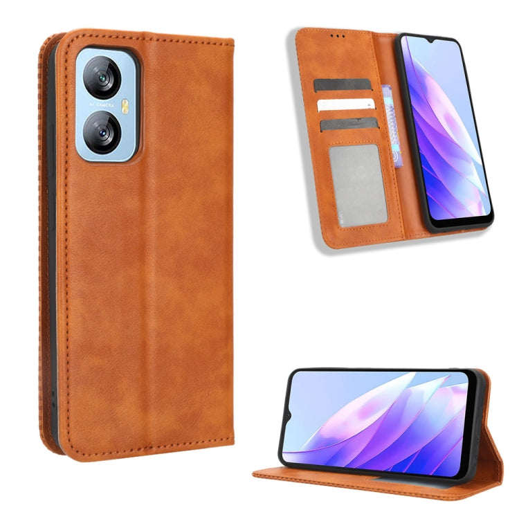 Custodia per telefono in pelle con trama retrò con fibbia magnetica, For Blackview A52 / A52 Pro, For Blackview A96, For Blackview A200 Pro, For Blackview Oscal C70, For Blackview Oscal C30 / C30 Pro, For Blackview A53 / A53 Pro