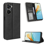 Custodia per telefono in pelle con trama retrò con fibbia magnetica, For ZTE Axon 40 Lite