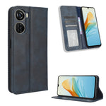 Custodia per telefono in pelle con trama retrò con fibbia magnetica, For ZTE Axon 40 Lite
