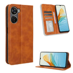 Custodia per telefono in pelle con trama retrò con fibbia magnetica, For ZTE Axon 40 Lite