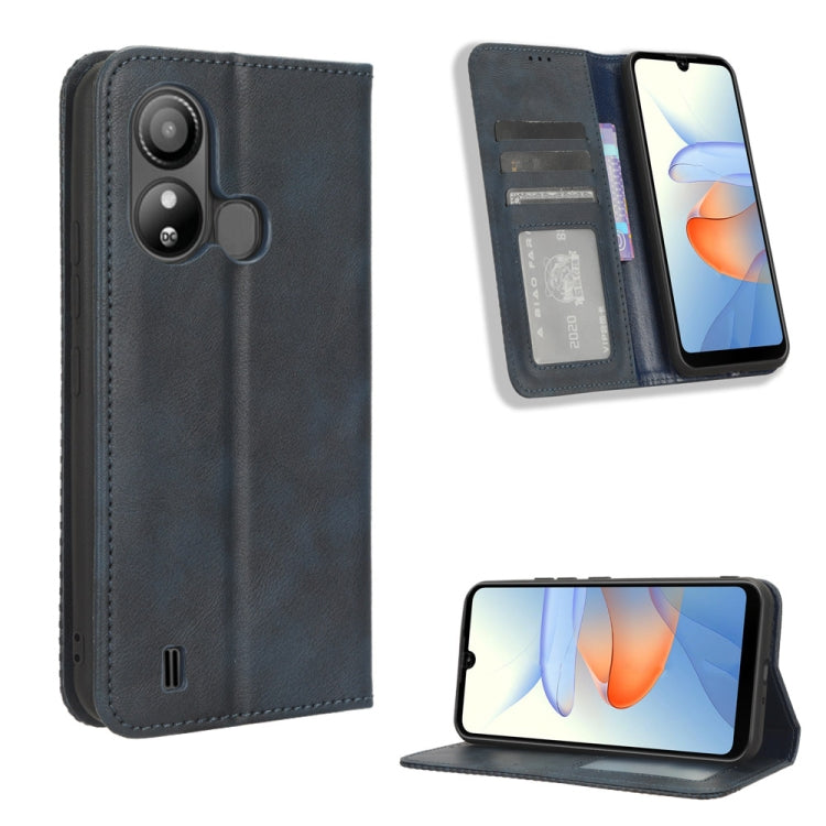 Custodia per telefono in pelle con trama retrò con fibbia magnetica, For ZTE nubia Red Magic 9 Pro, For ZTE Blade A73 5G, For ZTE Blade  V50 Vita 4G, For ZTE Blade A53 Pro, For ZTE nubia Z50S Pro, For ZTE Blade L220
