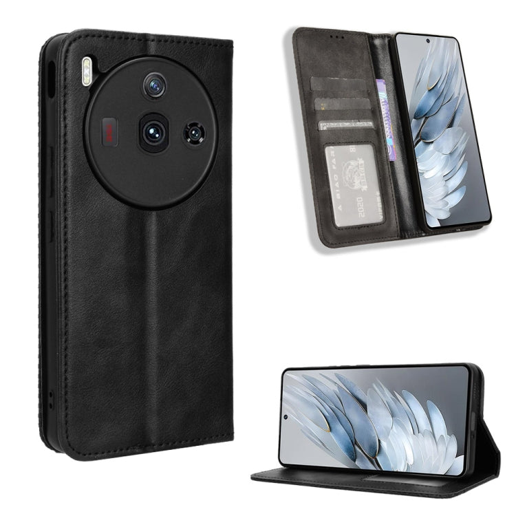 Custodia per telefono in pelle con trama retrò con fibbia magnetica, For ZTE nubia Red Magic 9 Pro, For ZTE Blade A73 5G, For ZTE Blade  V50 Vita 4G, For ZTE Blade A53 Pro, For ZTE nubia Z50S Pro, For ZTE Blade L220
