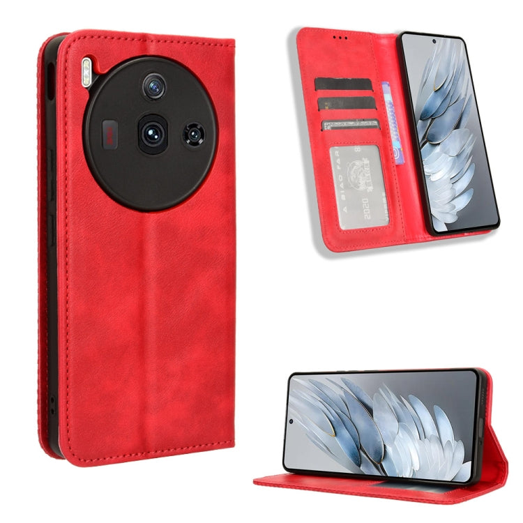Custodia per telefono in pelle con trama retrò con fibbia magnetica, For ZTE nubia Red Magic 9 Pro, For ZTE Blade A73 5G, For ZTE Blade  V50 Vita 4G, For ZTE Blade A53 Pro, For ZTE nubia Z50S Pro, For ZTE Blade L220