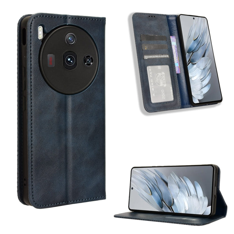 Custodia per telefono in pelle con trama retrò con fibbia magnetica, For ZTE nubia Red Magic 9 Pro, For ZTE Blade A73 5G, For ZTE Blade  V50 Vita 4G, For ZTE Blade A53 Pro, For ZTE nubia Z50S Pro, For ZTE Blade L220